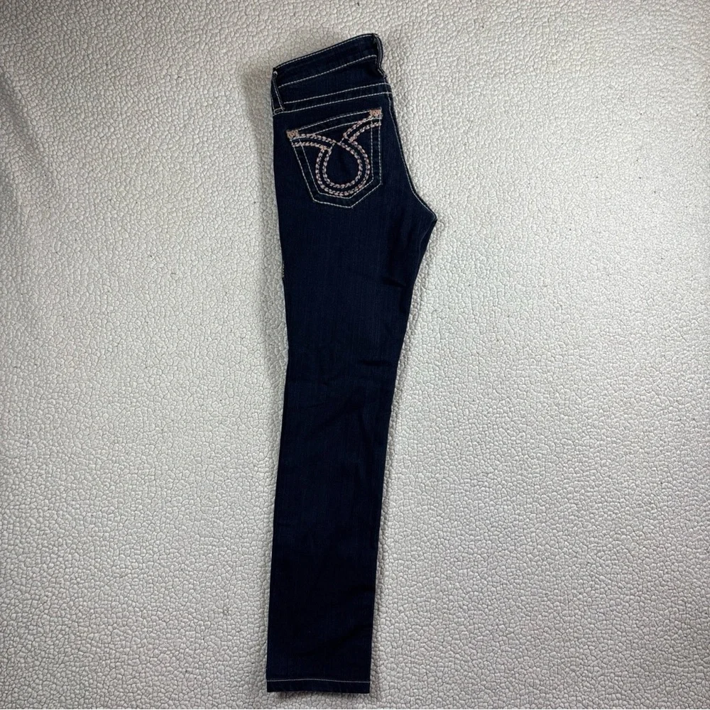 Big Star Liv Skinny Thick Stitch Jeans Women’s 26 R Stretch Dark Wash Low Rise - Picture 14 of 16